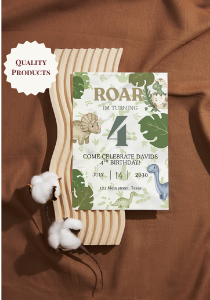 Roar I’m Turning Four (4) Invite | Editable Dinosaur Birthday Invitation Template