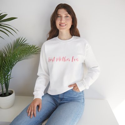 Best Mother Ever Pink Minimalist Sweatshirt Design PNG | Mother’s Day Graphic Tee Digital Download
